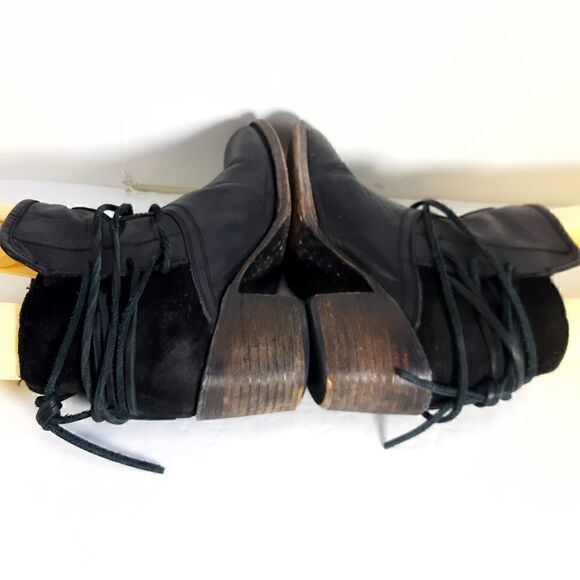 FREEBIRD by Steven Women's CASEY Black Leather Suede Ankle Boots Booties Size 8 - Picture 11 of 15